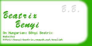 beatrix benyi business card